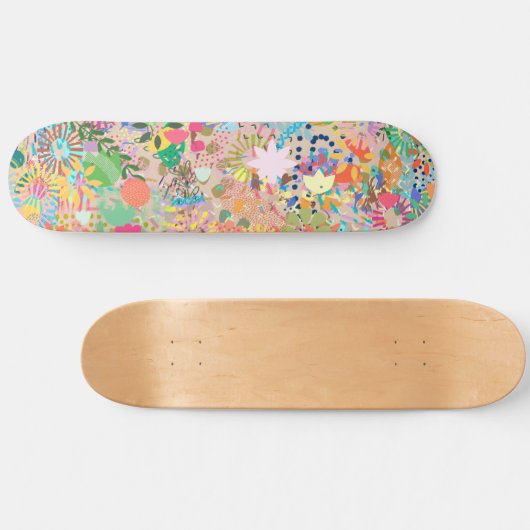 Starbust bloemig skateboard (Horizontaal)