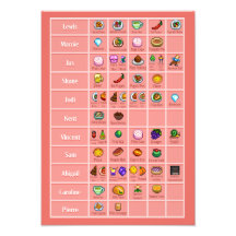 Stardew Character's Loves table 3 Poster Imprimer
