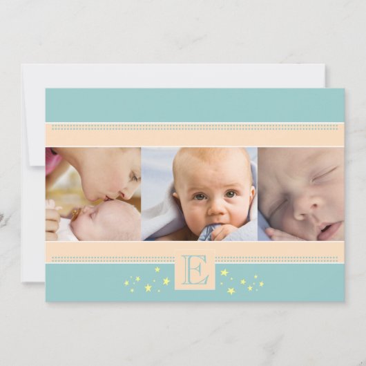 Stardust Baby Boy Birth Notice Aankondiging (Voorkant)