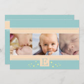 Stardust Baby Boy Faire-part de naissance (Devant / Derrière)