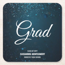 Stardust Blue Afstudeerfeest Vierkante Kartonnen Onderzetter