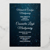 Stardust Blue Foil Faire-part de graduation photo (Verso)