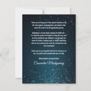 Stardust Blue Foto Afstuderen Dank u kaart