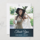 Stardust Blue Photo Graduation Carte de remercieme (Devant)