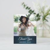 Stardust Blue Photo Graduation Carte de remercieme (Debout devant)