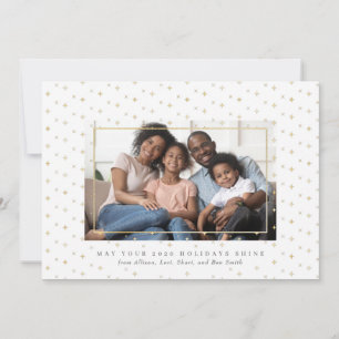Stardust Gold Foil Foto Vakantie Kaart