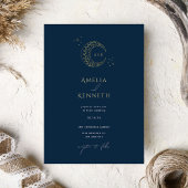 Stardust Monogram Gold Foil Invitations de mariage