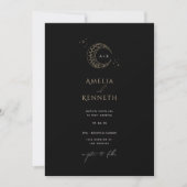 Stardust Monogramme Invitations de mariage (Devant)