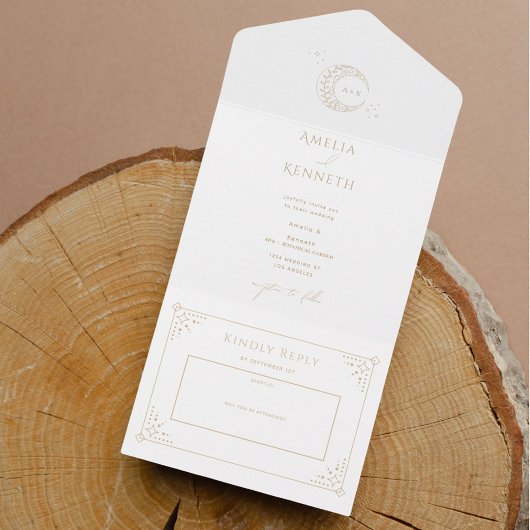 Stardust Monogramme Invitations de mariage