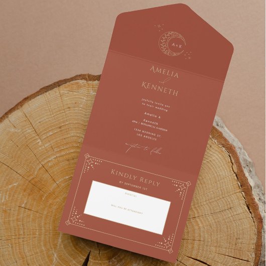 Stardust Monogramme Invitations de mariage