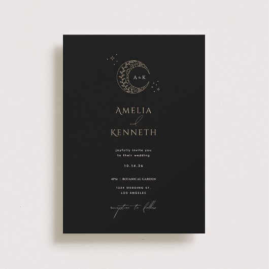 Stardust Monogramme Invitations de mariage