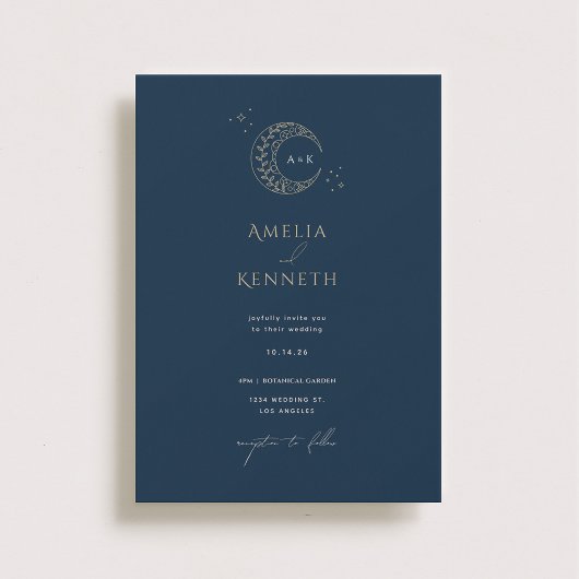 Stardust Monogramme Invitations de mariage