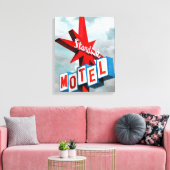 Stardust Motel Sign Canvas Afdruk (Insitu (Woonkamer))