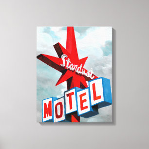 Stardust Motel Sign Canvas Afdruk