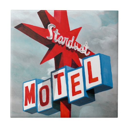 Stardust Motel Sign Tegeltje (Voorkant)