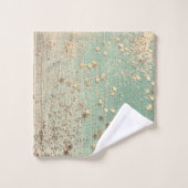 Stardust or sur Sea Green  (Gant de toilette)