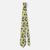 Stardust Retro Geometric Yellow Tweezijdig Stropdas (Voorkant)