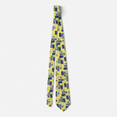 Stardust Retro Geometric Yellow Tweezijdig Stropdas (Achterkant)