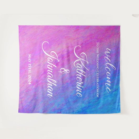 Stardust Zee-Bruiloft Welcom- Wandkleed (Voorkant (horizontaal))