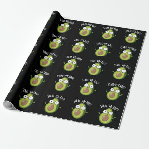 Stare-vocado Grappige Avocado Puns Donker BG Cadeaupapier