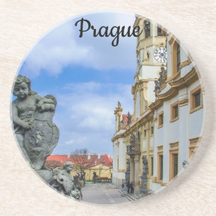 Staren met stenen engelen in de Loreto Prague-kerk Zandsteen Onderzetter