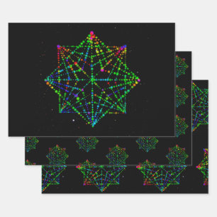 Starfield Kaleidoscope-ontwerp Inpakpapier Vel