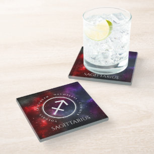 Starfield Sagittarius Archer Western Zodiac Glazen Onderzetter