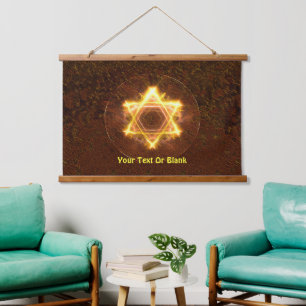 Starfire Fractal Star van David Hangend Wandkleed