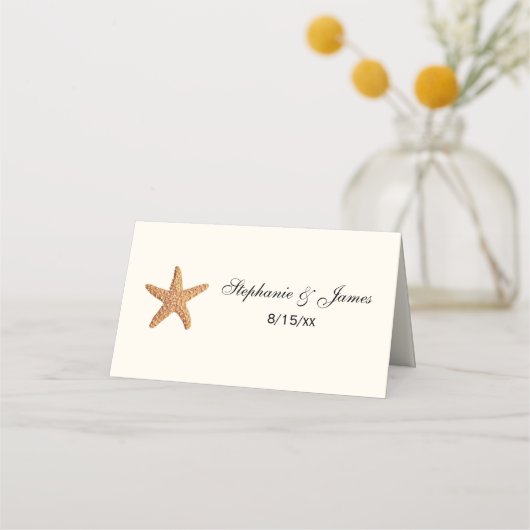 Starfish #2 Beach Escort Kaart Place Card IvoryC (Voorkant)
