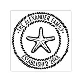 Starfish #2 Familienaam Datum Estd Rope Lijst Zelfinktende Stempel (Design)