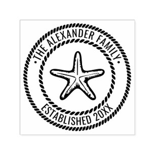 Starfish #2 Familienaam Datum Estd Rope Lijst Zelfinktende Stempel