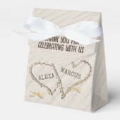 Starfish and Beach Hearts with Names Bedankdoosjes (Voorkant Zijde)