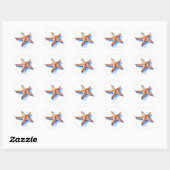 Starfish and Blue Silhouette Ronde Sticker (Vel)
