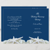 Starfish and Flowers Marine Wedding Programme Modè (Devant / Derrière)