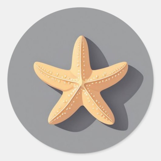 Starfish and Its Shadow Ronde Sticker (Voorkant)