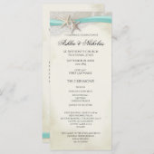 Starfish and Lace  strand Wedding Program Programma (Voorkant / Achterkant)