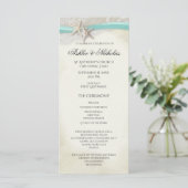 Starfish and Lace  strand Wedding Program Programma (Staand voorkant)