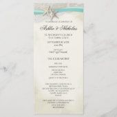 Starfish and Lace  strand Wedding Program Programma (Voorkant)