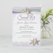 Starfish and Lace Sweet 16 Kaart (Staand voorkant)