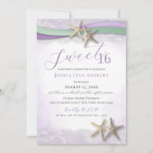 Starfish and Lace Sweet 16 Kaart (Voorkant)