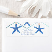 Starfish and Moderne Lines Elegant Beach Invitatio Etiket (Insitu)