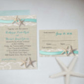 Starfish and Ribbon Beach Aqua RSVP