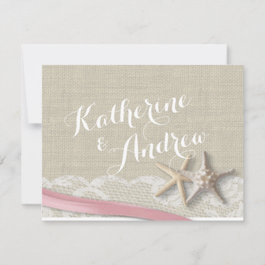 Starfish and Ribbon Beach Rose RSVP (Dos)