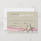 Starfish and Ribbon Beach Rose RSVP (Devant)