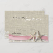 Starfish and Ribbon Beach Rose RSVP (Devant / Derrière)