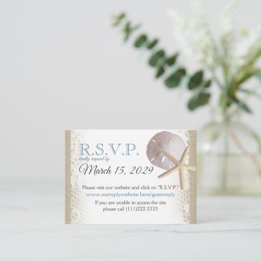 Starfish and Ribbon Online Response Card Informatiekaartje (Staand voorkant)