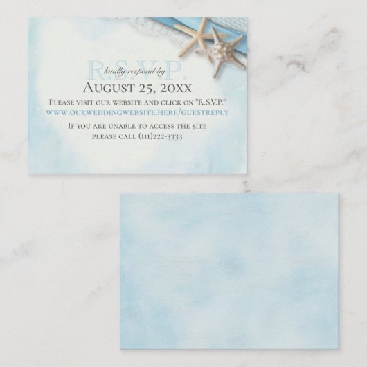 Starfish and Ribbon Online Response Card Informatiekaartje (Voorkant / Achterkant)