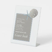 Starfish and Sand Dollar - Beach Weddenschap Reclamebord Met Voetstuk (Voorkant)