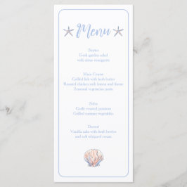 starfish and sea shell menu