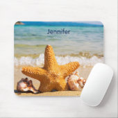 Starfish and Seashells on the Beach Personalized Muismat (Met muis)